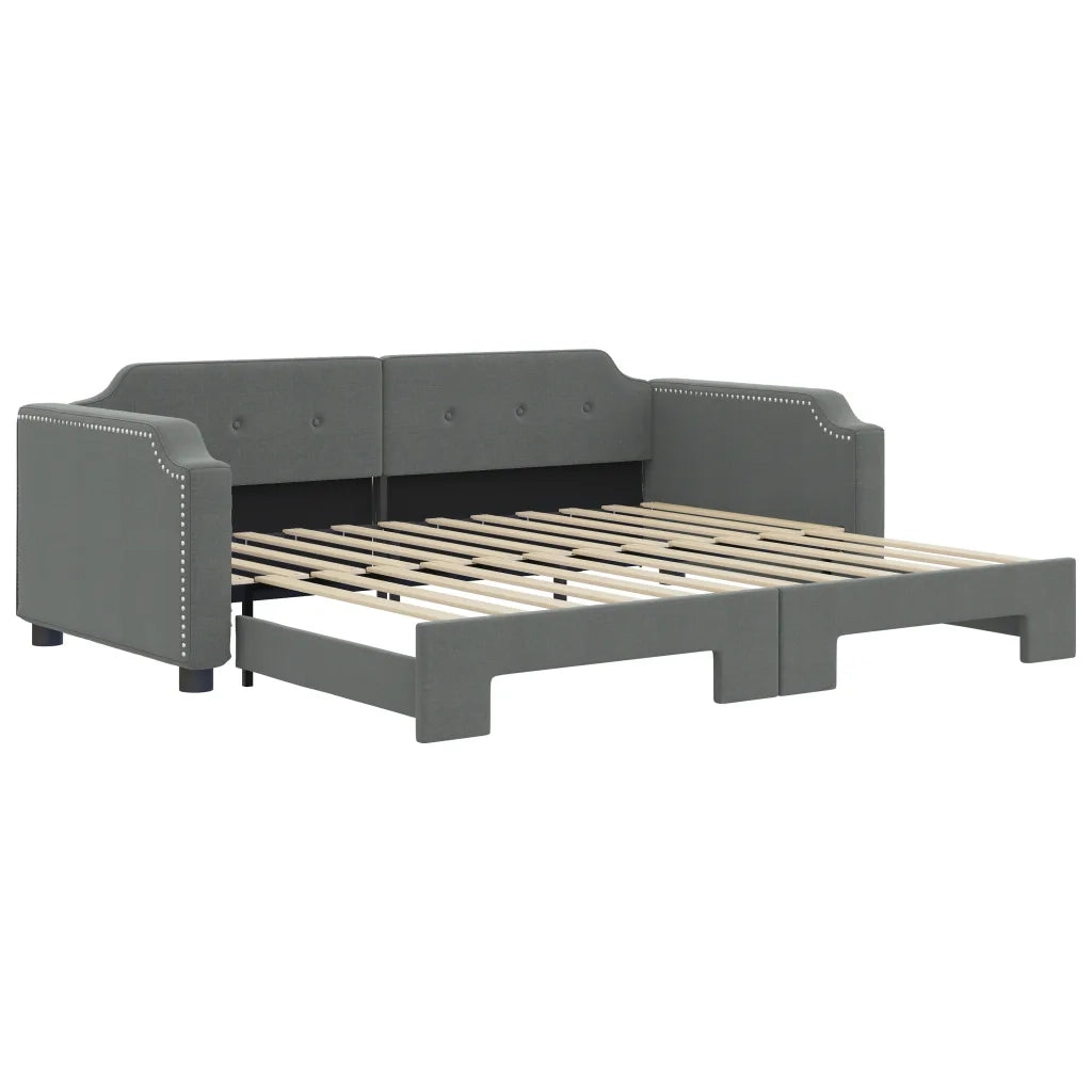 Divano Letto con Letto Estraibile-Sofa Letto-Daybed Grigio Scuro 100x200 Tessuto 407643