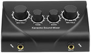 Mixer Karaoke Portatile - 2 Ingressi Microfono - Audio Digitale - Mixer Echo - Adatto per Home Cinema - Cassetto in Metallo - Mixer Audio