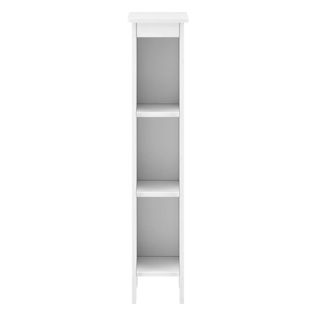 Colonna da bagno mobile contenitore con 3 vani portaoggetti aperti legno composito 80 x 17 x 17 cm bianco 03_0005826