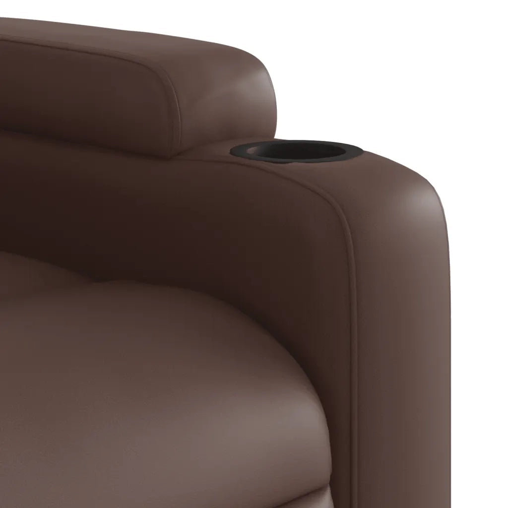 Poltrona Massaggiante | Sedia Relax Reclinabile marrone in Similpelle