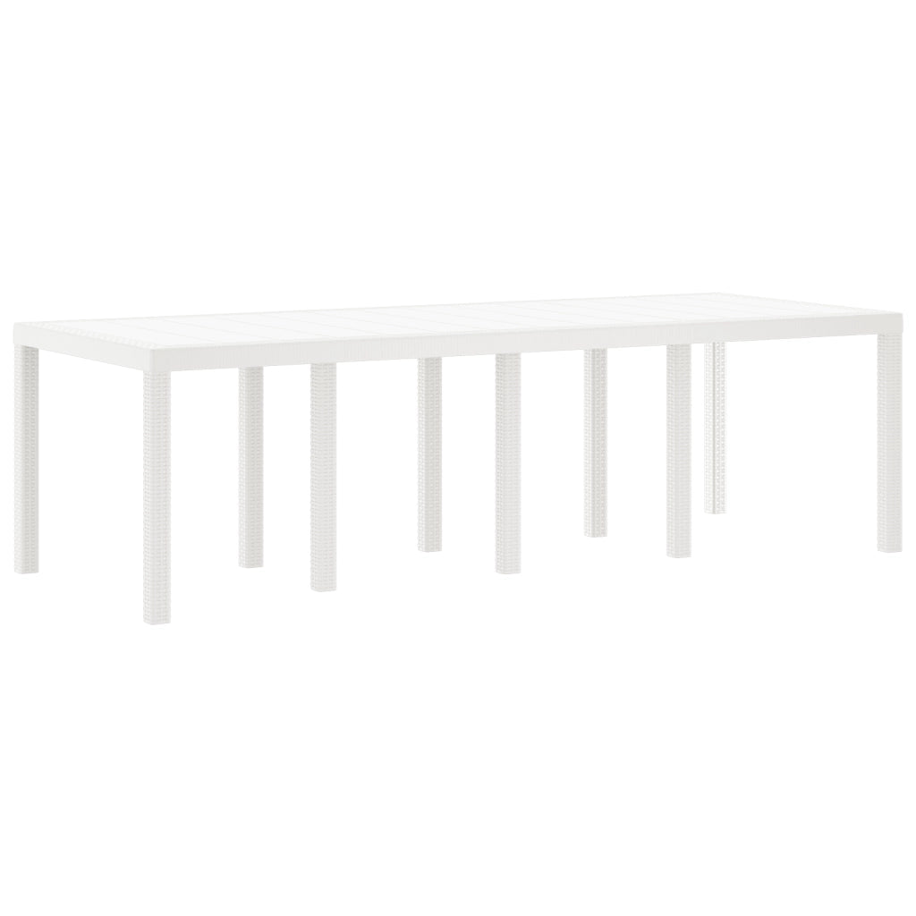 Tavolo da giardino  Bianco 250x100x73 cm in Rattan Sintetico