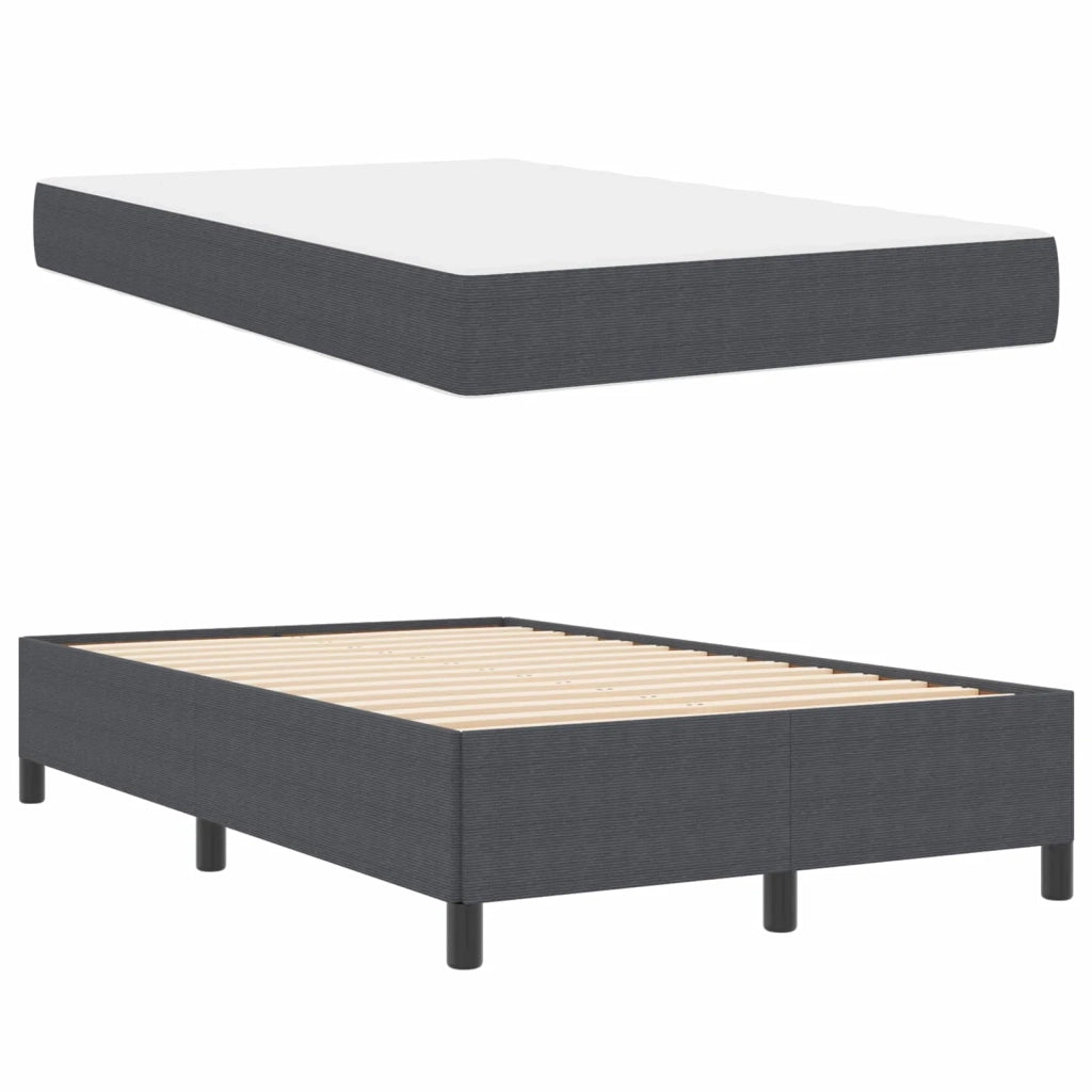 Struttura del letto Grigio scuro 120 x 190 cm Tessuto