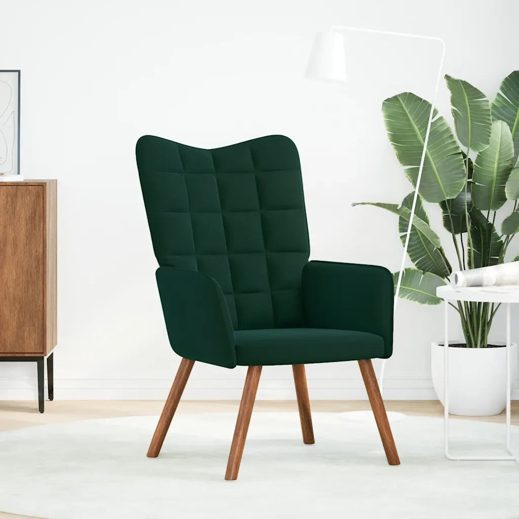 Poltrona | Sedia Relax Verde Scuro in Velluto