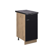 Mobiletto base per cucina Fame-Line Nero rigato/Rovere dorato 40 cm, PL Antracite Vicco