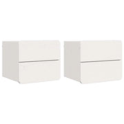 Set di 2 Comodini | Armadio da Notte | Mobiletto da notte Bianco 39 x 34 x 33 cm Legno di pino massello
