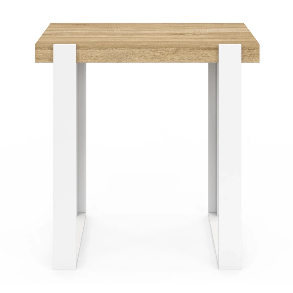 IDMarket - Tavolo da bar PHOENIX in legno e bianco 90 cm