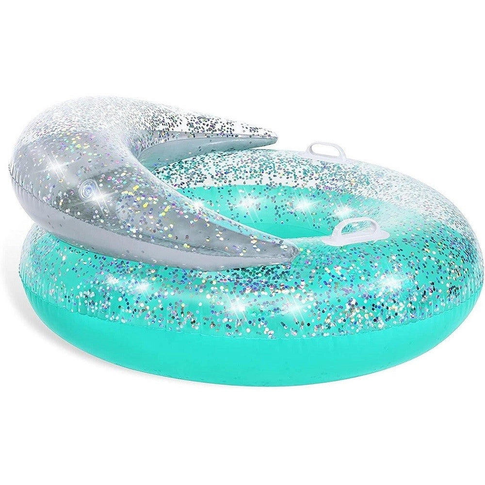 Trade Shop - Ciambella Gonfiabile Dream Glitter 117 X 117 Cm Salvagente Con 2 Maniglie 43509 -