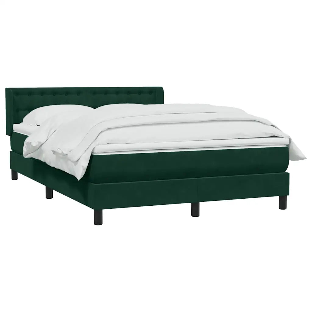 Giroletto a Molle con Materasso Verde Scuro 160x220 cm Velluto