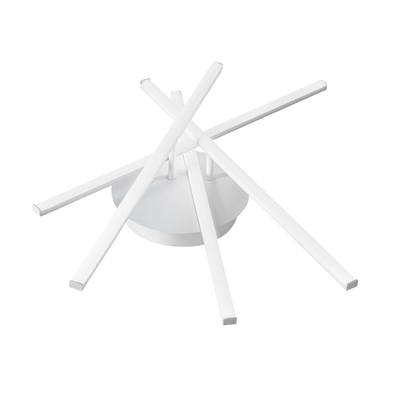 Plafoniera led moderna Tullia 40W 2200lm luce naturale 4000K, design geometrico bianco, alluminio e silicone, IP20, led integrato