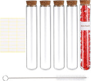 Contenitore di reazione 5 pezzi 50 ml - Vetro trasparente con chiusura a vite - Per laboratorio e decorazione