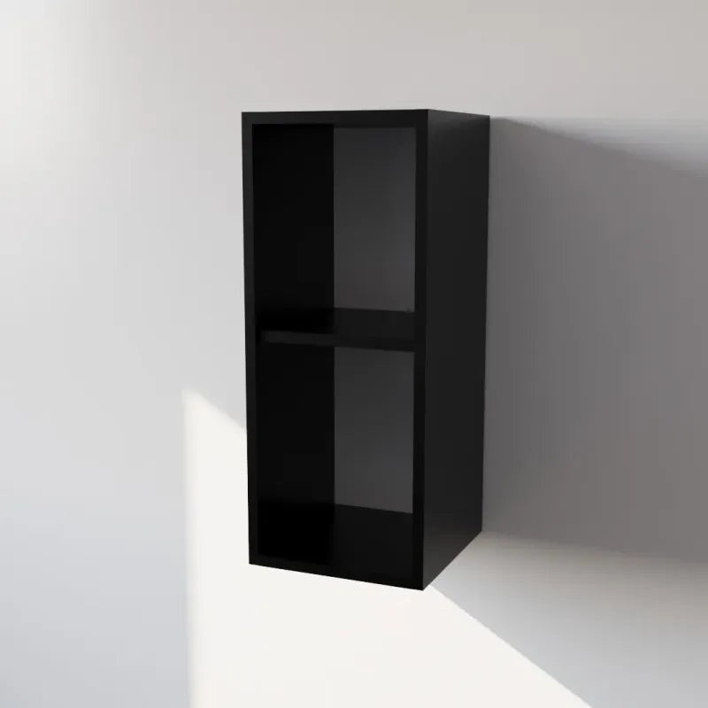 Pensile Cucina  in Legno Nobilitato Nero, Mobile Alto con 1 Anta, Pensile Componibile Moderno Made in Italy (H72XL30XP33cm)