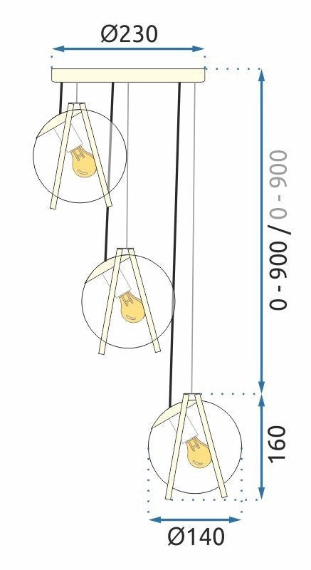 Lampada APP1090-3 Cp Gold White