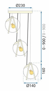 Lampada APP1090-3 Cp Gold White