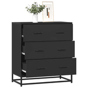 Credenza-Buffet-Armadio da cucina Rovere Nera 68x35x76 cm in Truciolato e Metallo 712535