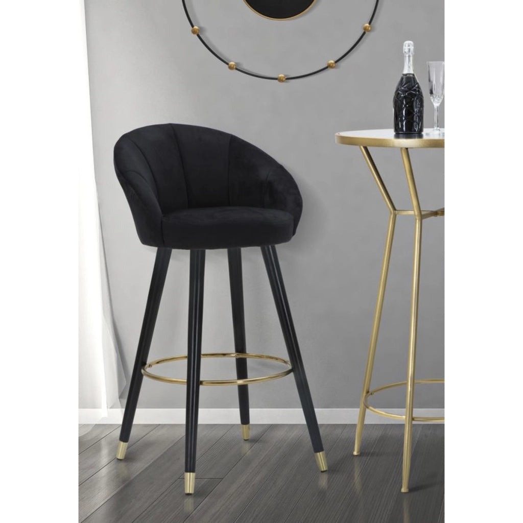 Sgabello Alto VKH430, Nero, Metallo, 55x56x104 cm