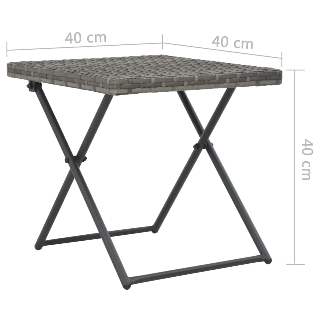 Set di 3 lettini prendisole pieghevoli resina intrecciata grigia 02_0011994