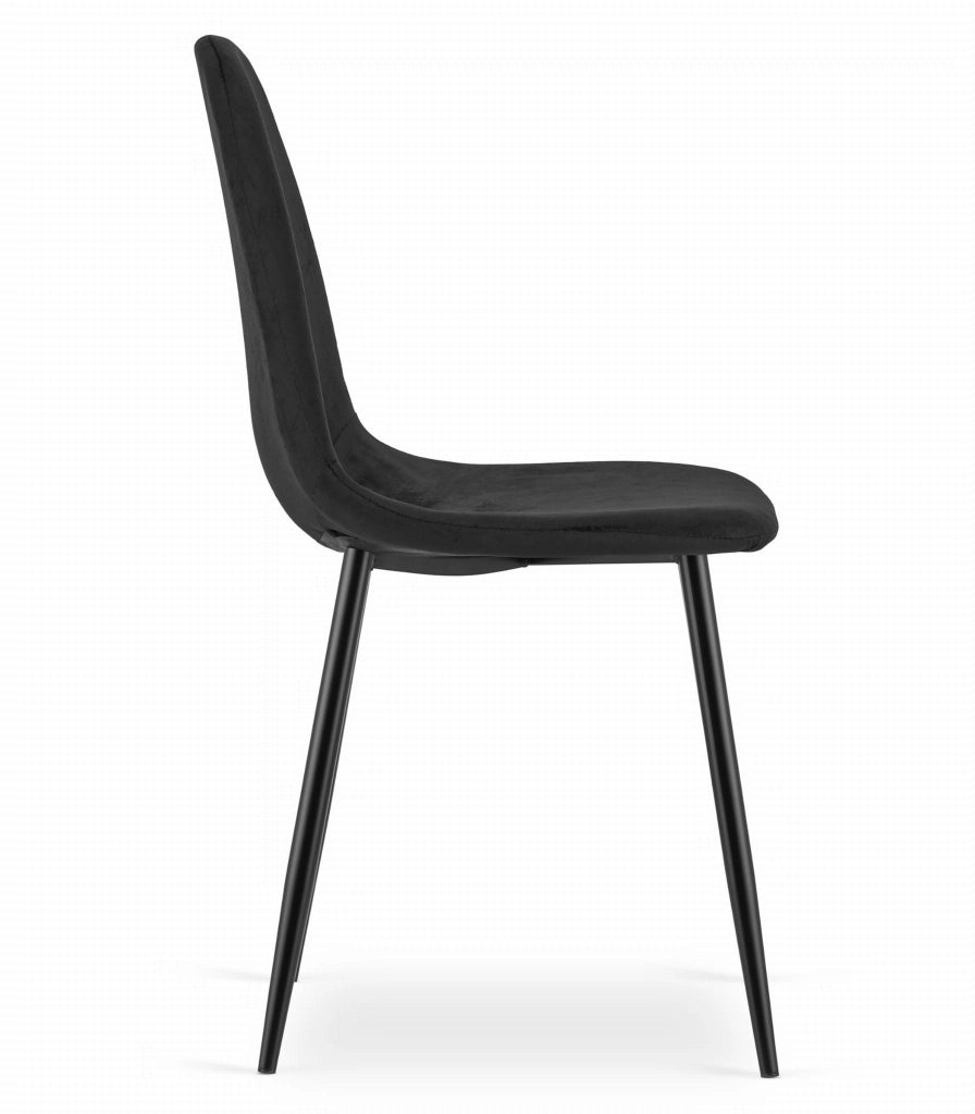 Sedia VALORA COMO - Ergonomica in velluto nero per soggiorno, ufficio, sala da pranzo x 1