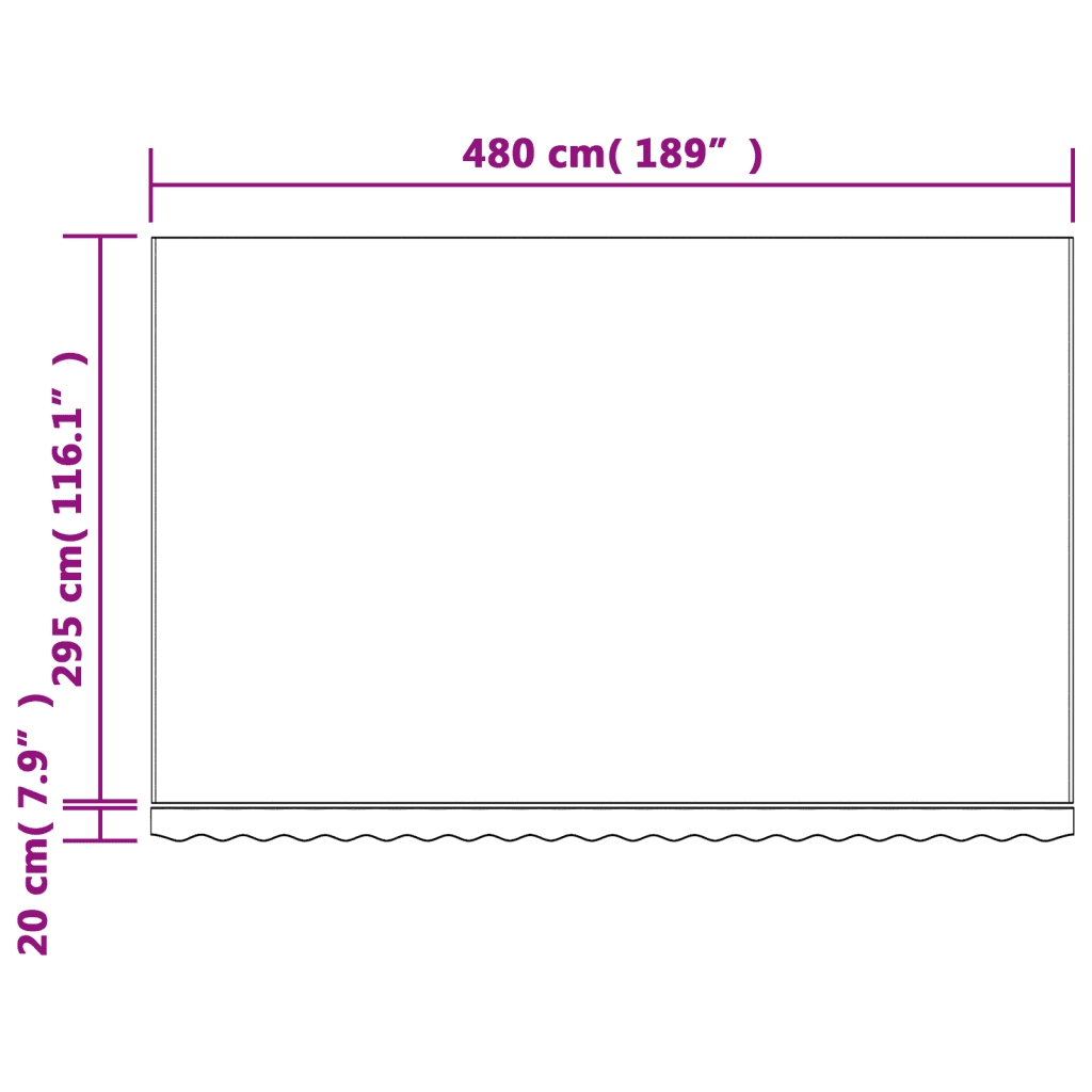 Tessuto di Ricambio per Tenda-Ricambio telo per tenda da sole Strisce Multicolore 5x3 m