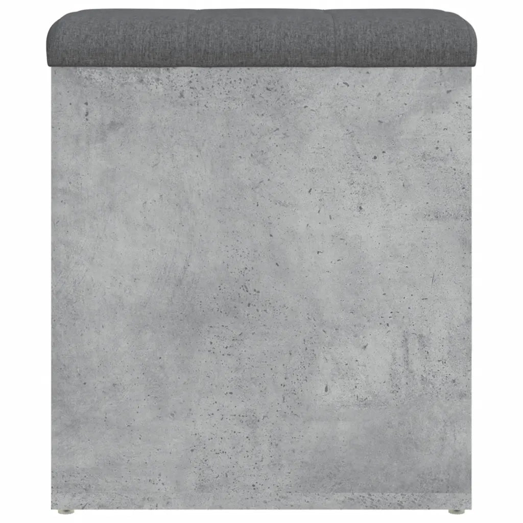 Panca Portaoggetti-Sgabello-Panca con Contenitore Grigio Cemento 42x42x45 cm Legno Multistrato