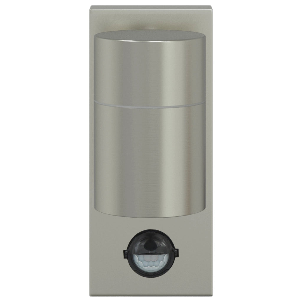 Luce da parete esterna con sensore Acciaio inox IP44