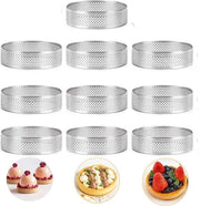 Anelli per biscotti a forma di cuore - 10 pezzi - Acciaio inossidabile - 10 cm