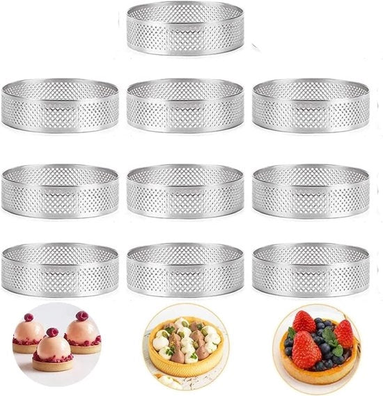 Anelli per biscotti a forma di cuore - 10 pezzi - Acciaio inossidabile - 10 cm