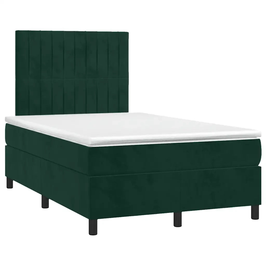 Giroletto a Molle con Materasso Verde Scuro 120x200 cm Velluto 3143136
