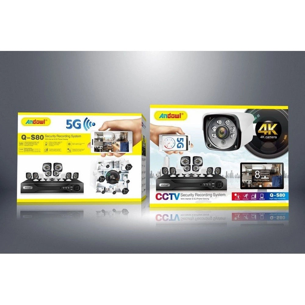 Trade Shop - Set Sistema Di Registrazione Sicurezza Cctv Hd Q-s80 Con 8 Canali Telecamere 4k -