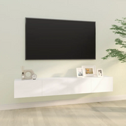 Mobili TV da Parete 2 pz Bianchi 100x30x30 cm Legno Multistrato 804544
