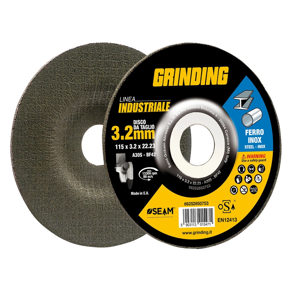 MOLA ABRASIVA PER FERRO 'GRINDING LINEA INDUSTRIALE' ø 115 x 3,2- 5 pezzi  - GRINDING
