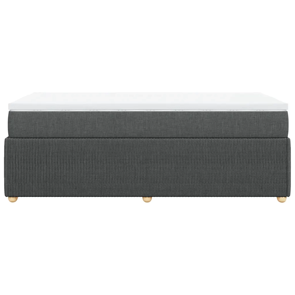 Giroletto a Molle con Materasso Grigio Scuro 90x200 cm Tessuto