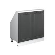 Mobile cucina sottotetto R-Line Antracite rustico/Bianco 80 cm con 2 porte Vicco