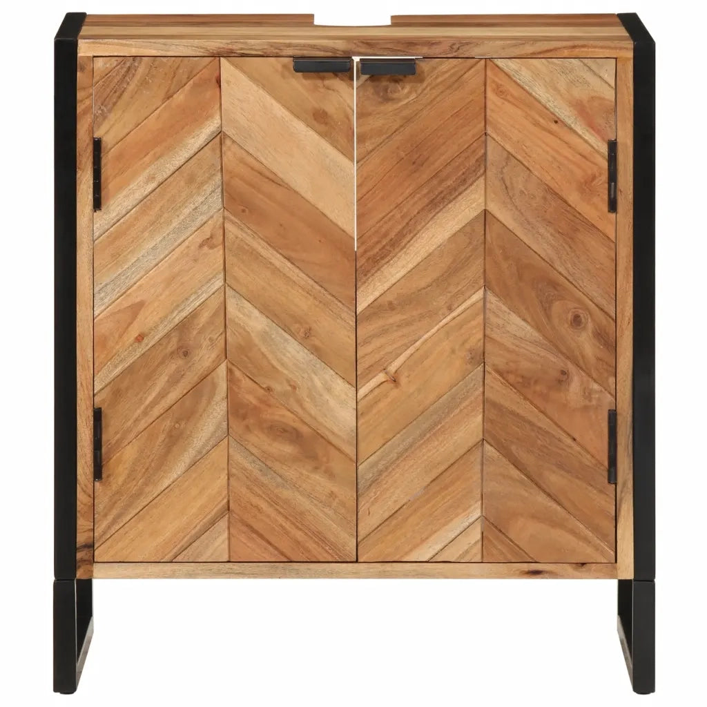 Mobile da Bagno 55x35x60 cm in Legno Massello di Acacia e Ferro 372747