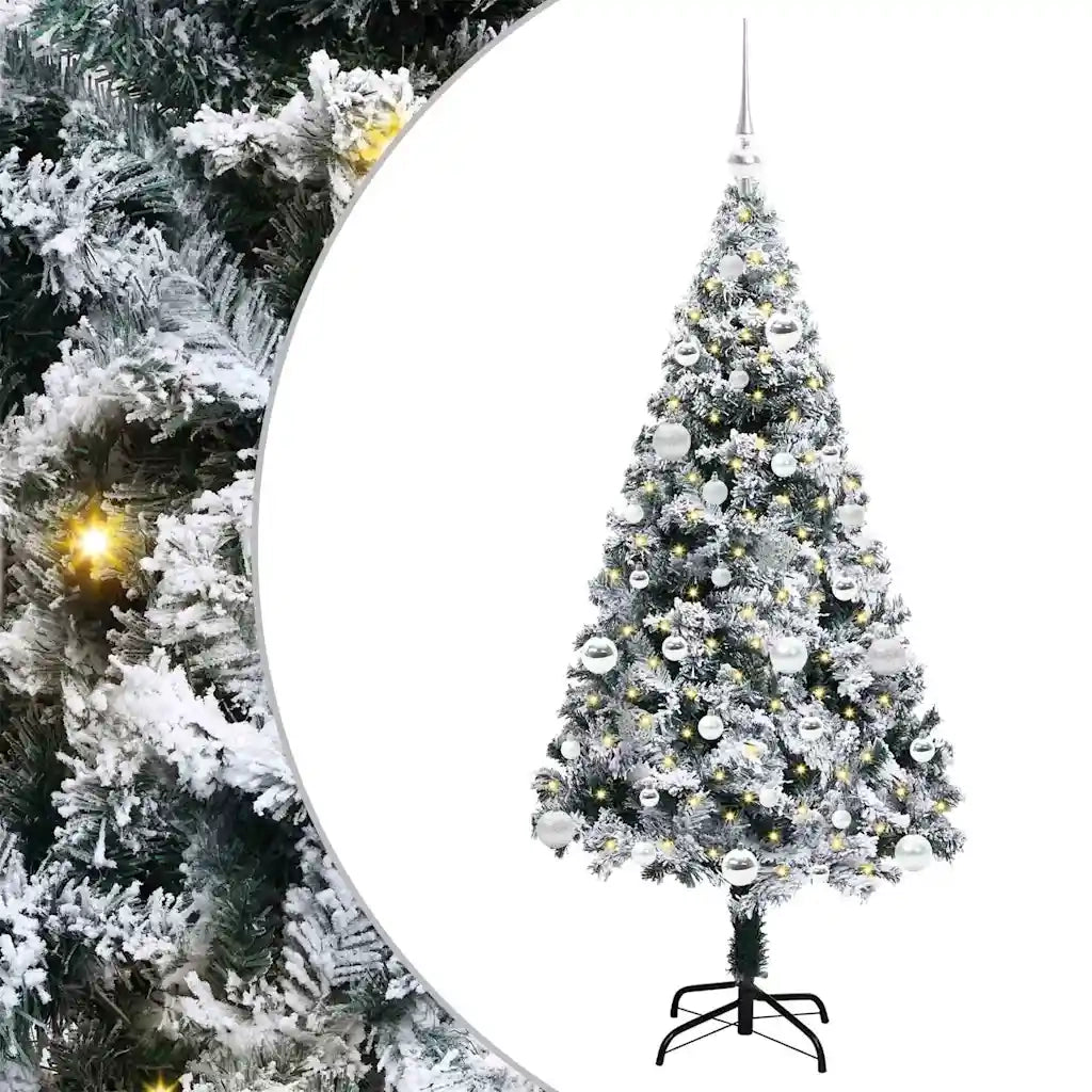 Albero di Natale Artificiale-Albero Natalizio con 150 LED Bianco 150 cm 340979