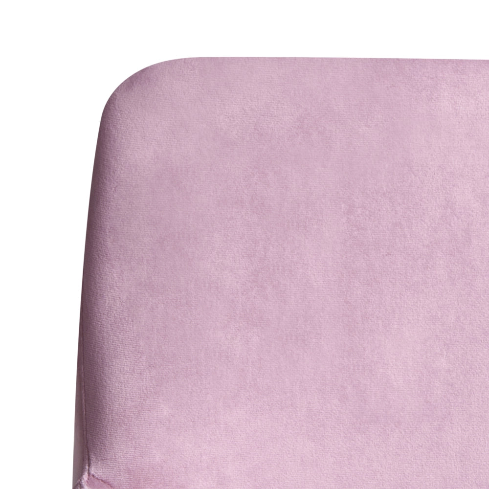 Sedia da ufficio direzionale Rivestimento in velluto rosa pastello Regolazione dell'altezza del sedile Rivestimento imbottito girevole