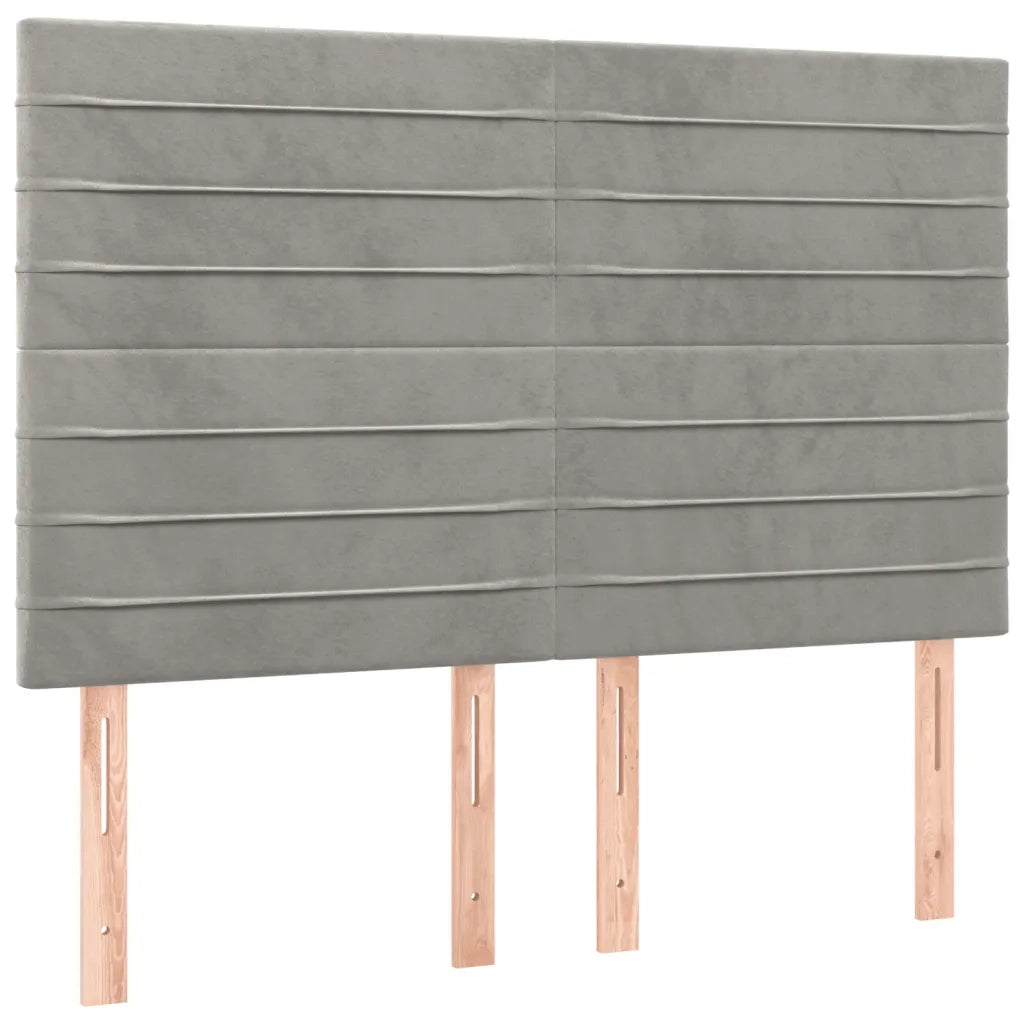 Giroletto a Molle con Materasso Grigio Chiaro 140x200cm Velluto 3132741