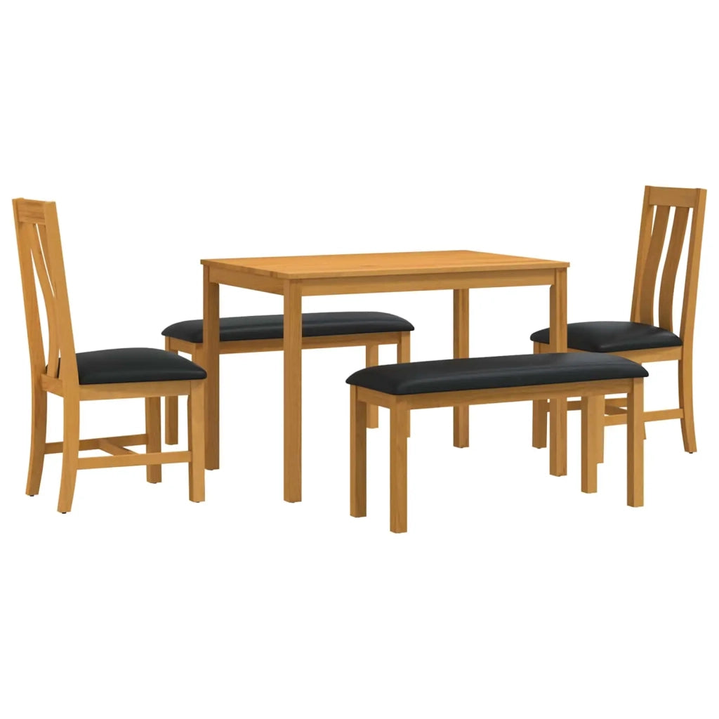 Set da pranzo 5 pz Nero Legno di Quercia Massello 3430283