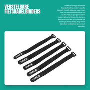 Fascetta per bicicletta da 5 pezzi - Flessibile - Materiale in nylon resistente - Leggero - Chiusura con elastico - Progettata per essere compatta - Cinture per bicicletta