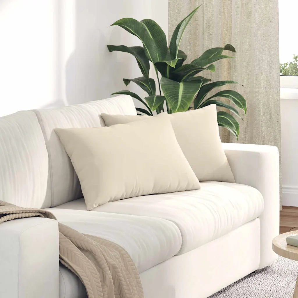 Cuscini da Divano 2 pcs Beige 60 x 40 cm Tessuto