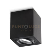 GFA332- FARETTO H. 9,6CM QUADRATO NERO ORIENTABILE IN ALLUMINIO 1 LUCE ATTACCO GU10