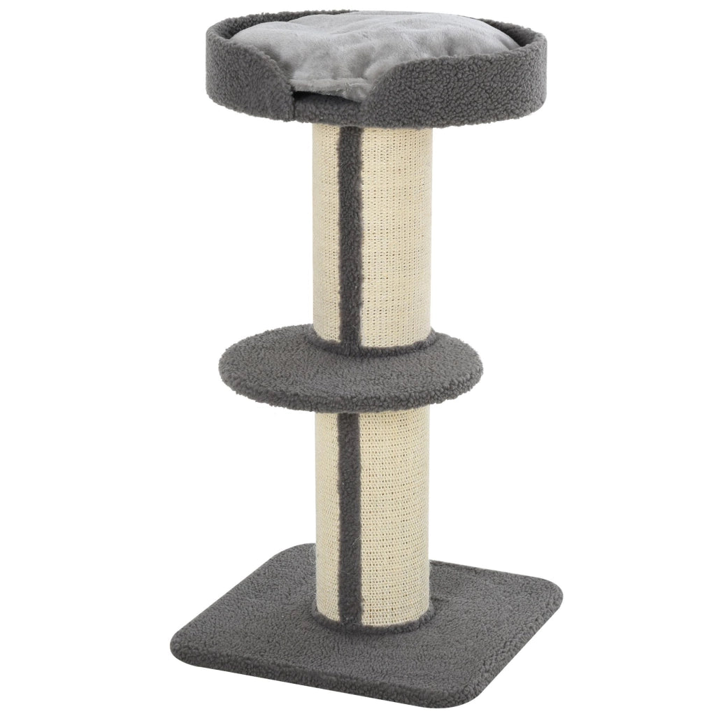 Albero tiragraffi per gatti con 2 piattaforme ¨C zephmum ¨C grigio 91 cm