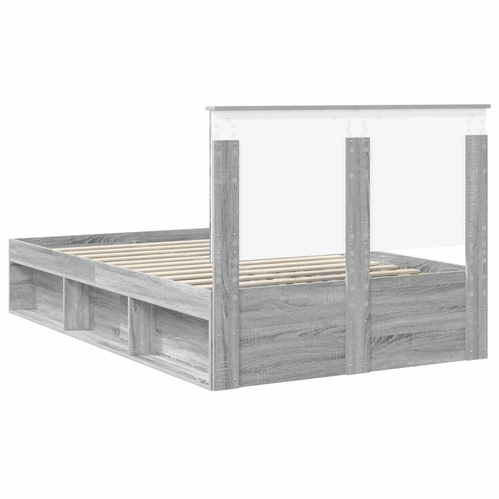 Struttura del letto Grigio Sonoma 135 x 190 cm Pino massello 3409368
