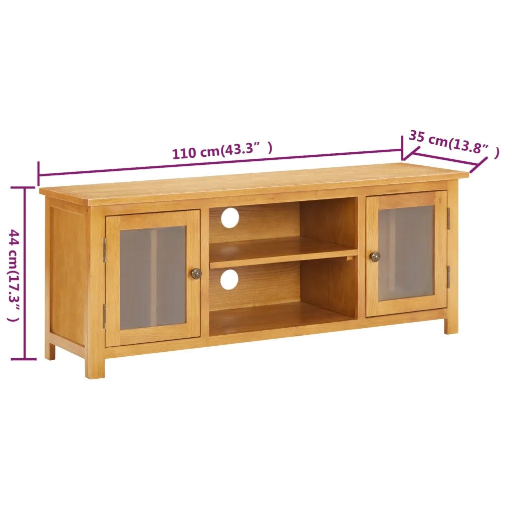 Mobile TV 110x35x44 cm in Legno Massello di Rovere 327435