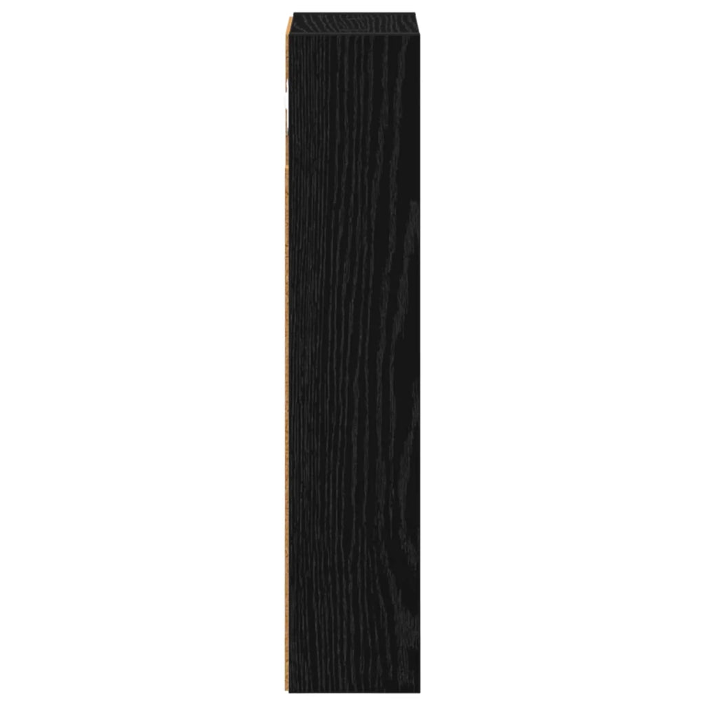 Armadio da bagno a muro Rovere Nero 20 x 10 x 50 cm