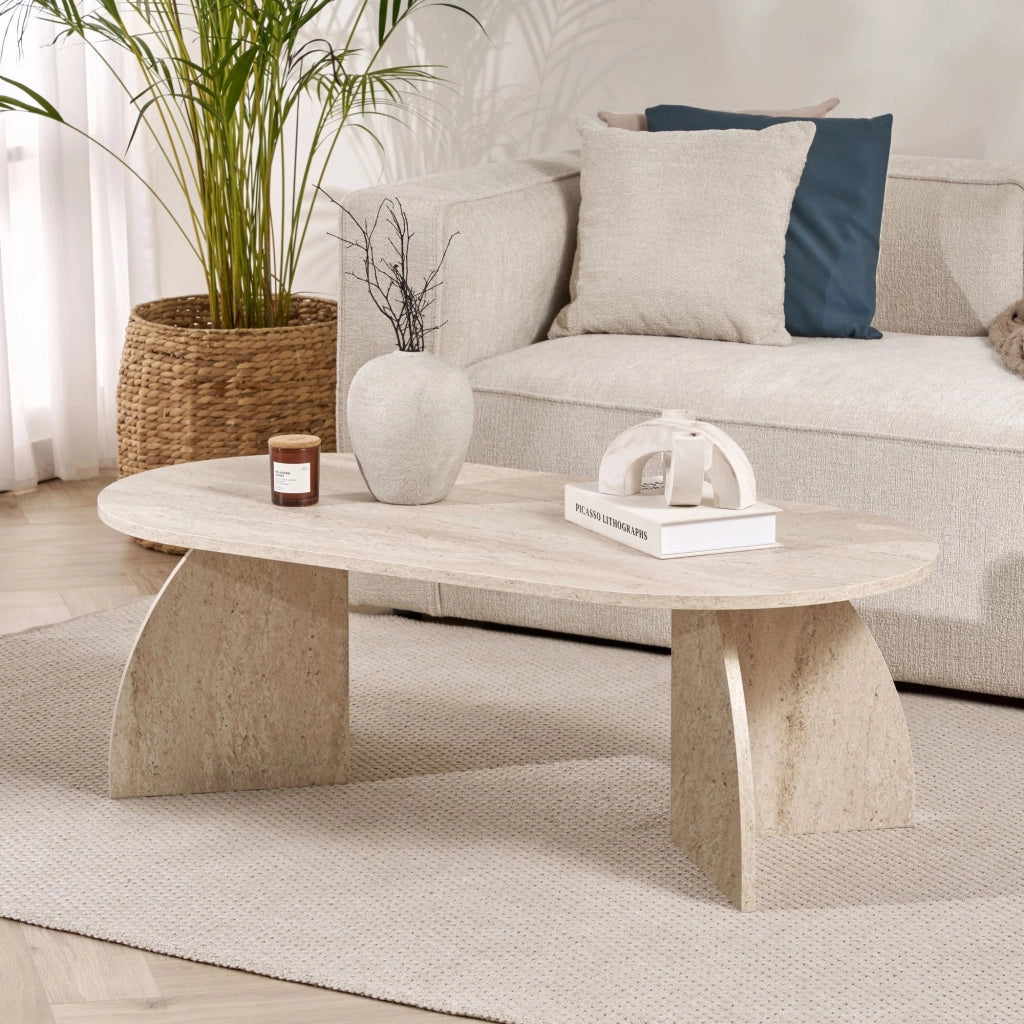 Tavolino in legno "Melina" 120 x 60 x 40 cm - Travertino