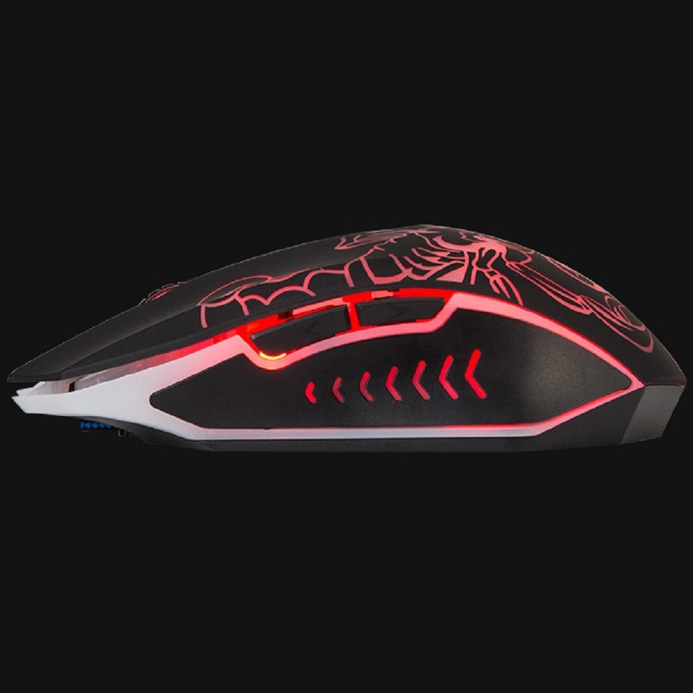 Trade Shop - Marvo Scorpion M316 Mouse Ottico Gaming Retroilluminato 2400 Dpi Luminoso Pc Usb -