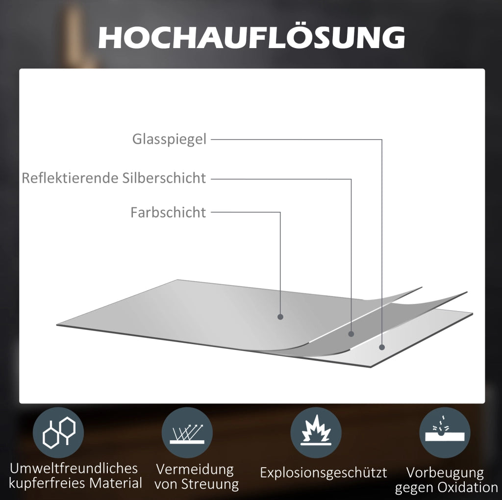 Specchio LED da bagno con ingrandimento 3x e touch