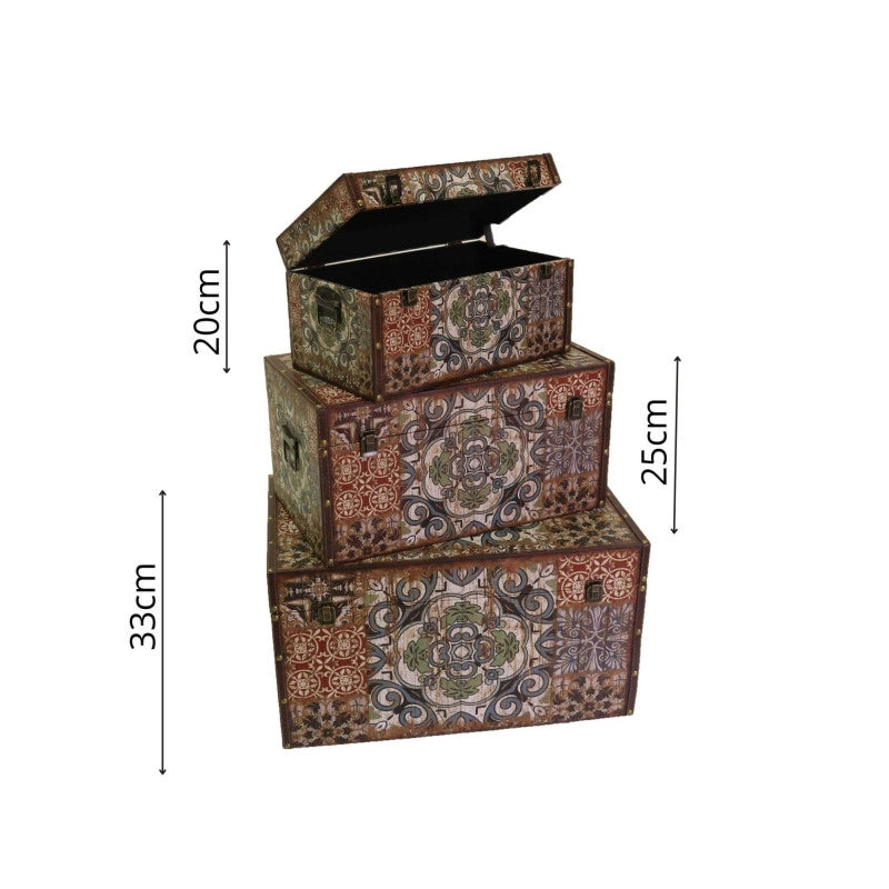 Baule ecopelle 1-3 mandala rettangolarecm 59x36h33