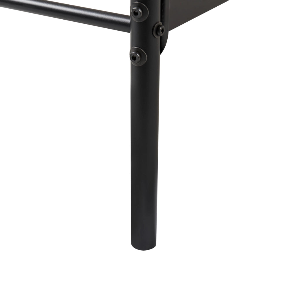 Letto a baldacchino in metallo nero 90 x 200 cm EU misura singola Retro Decorativo