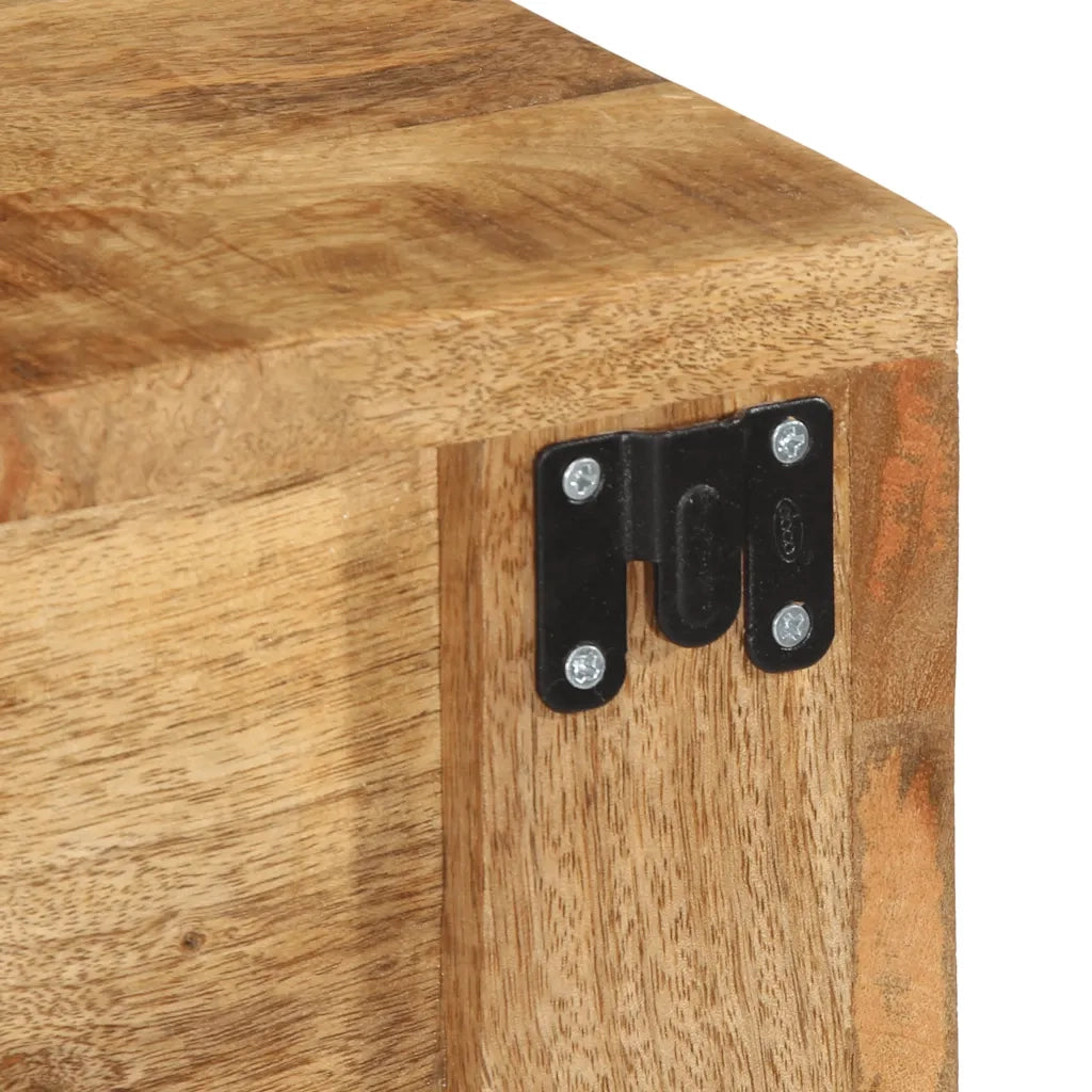Mobile TV a Parete 100x30x19 cm Legno Grezzo Massello di Mango 4017479